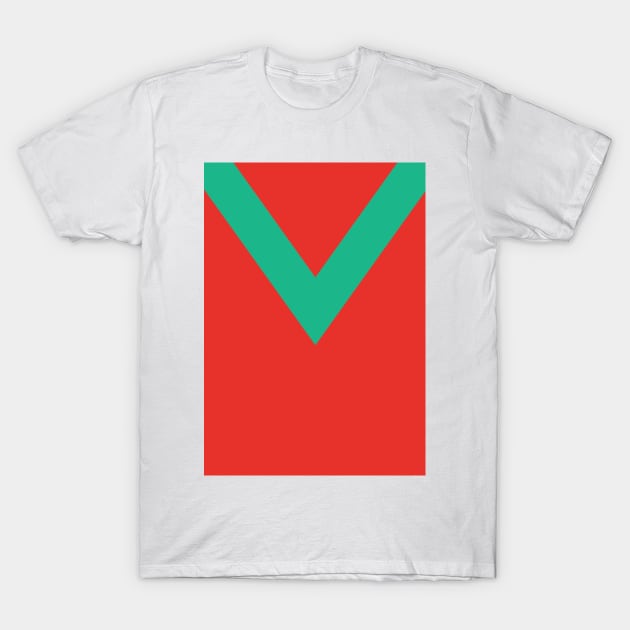 Glentoran 1965 Retro Red and Green Chevron T-Shirt by Culture-Factory